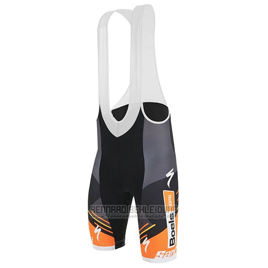 2019 Fahrradbekleidung Frau Boels Dolmans Orange Trikot Kurzarm und Tragerhose